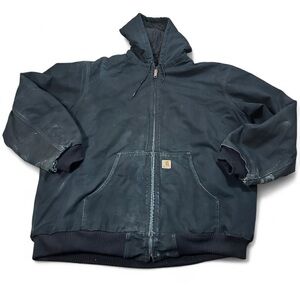 Carhartt Men’s Black USA Made J140 Insulated Duck Active Distressed Jacket 3XTL